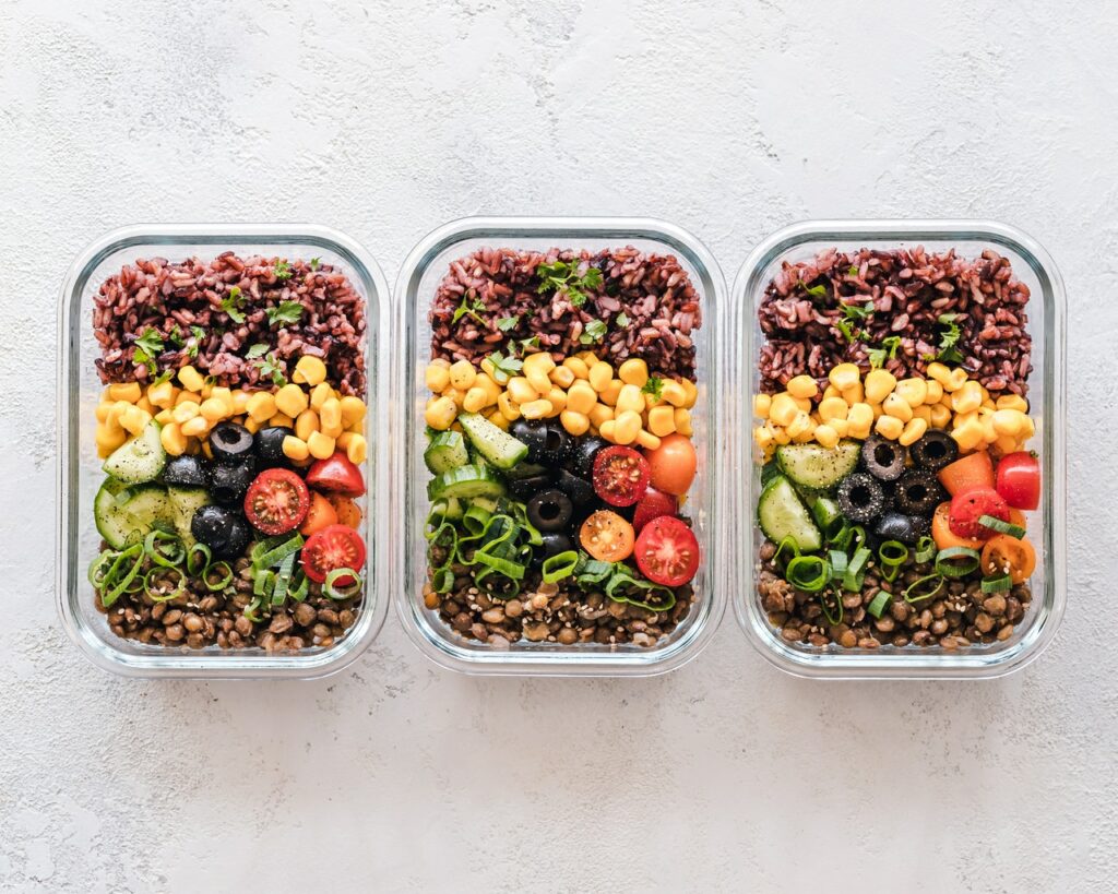 Prep meals three tray foods