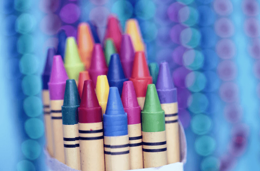 brand awareness with multiple crayons displaying distinct colors