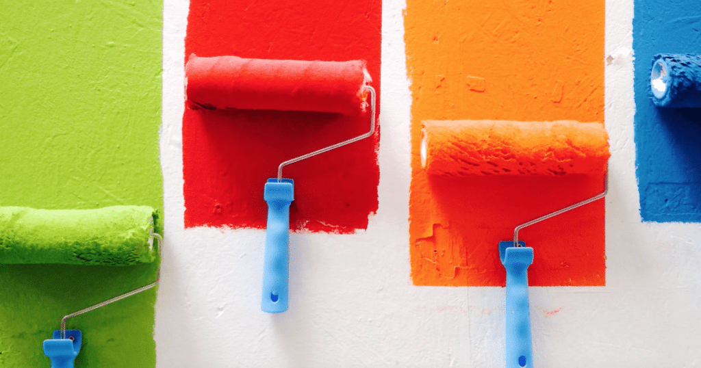 Content implementation with colorful paint brushes. When conducting research online the keyword is very important so keep reading to learn about AI Keyword Research.