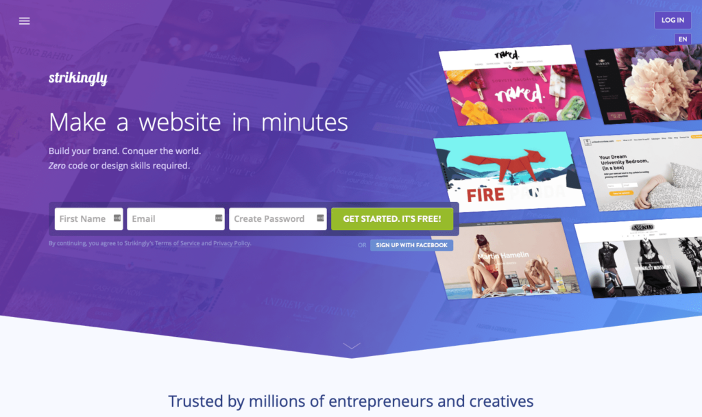 Strikingly blogging platform