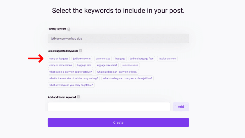 10th Step_ Choose five additional relevant keywords for your blog post.