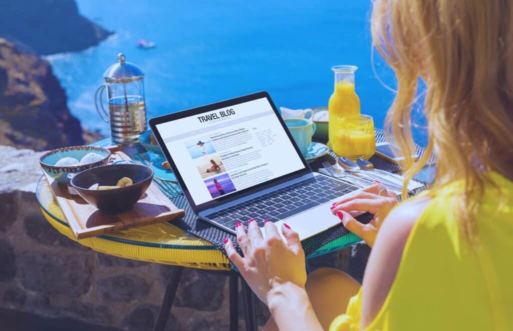 Blog Writer on vacation with travel blog. When conducting research online the keyword is very important so keep reading to learn about AI Keyword Research.