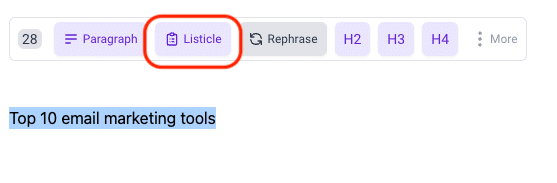Bramework generate listicle