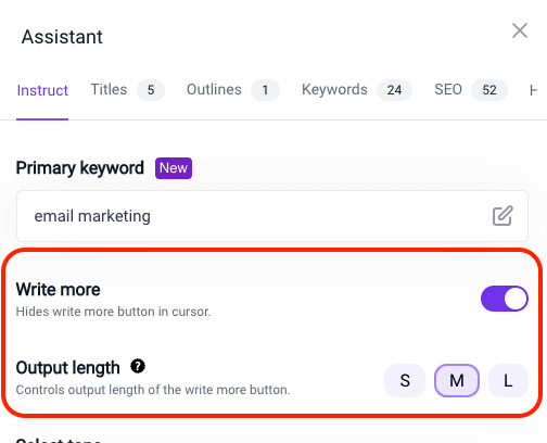 Bramework write more button controls