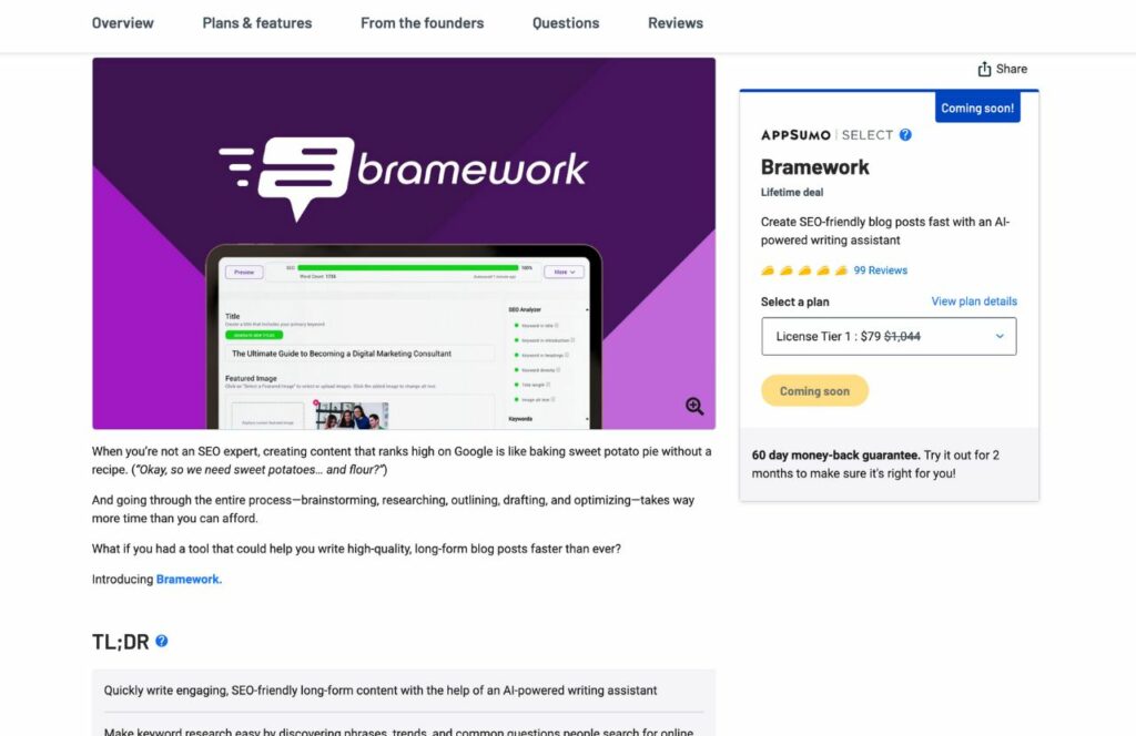 Bramework deal on AppSumo. Keep reading to learn about the AppSumo Bramework Deal