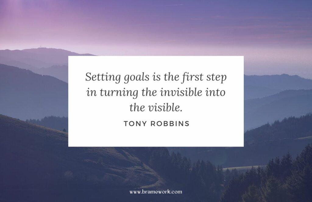 Goal setting quote from Tony Robbings about invisible to visible. Keep reading to get the best goal setting statistics for your blog