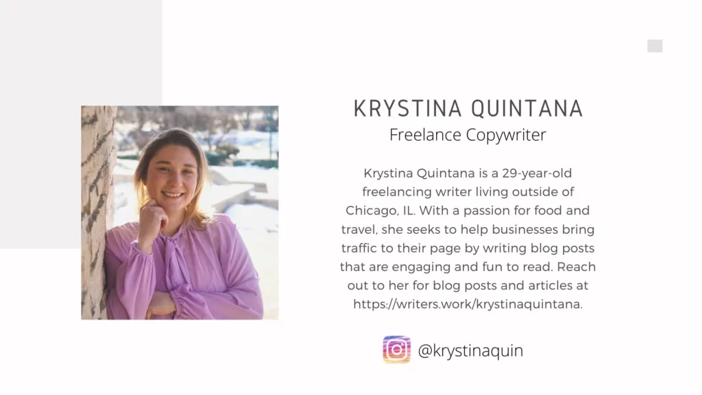 Krystina Quintana_Bio as a Freelance Writer