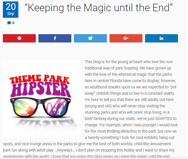First Blog Post on ThemeParkHipster. Keep reading to learn how this theme park blogger and Disney blogger makes money.
