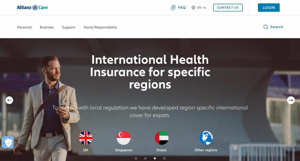 Screenshot of Allianz Care website. Keep reading to learn about the best insurance affiliate marketing programs available for bloggers and content marketers. 