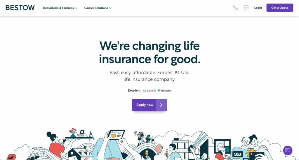 Screenshot of Bestow Insurance website. Keep reading to learn about the best insurance affiliate marketing programs available for bloggers and content marketers. 