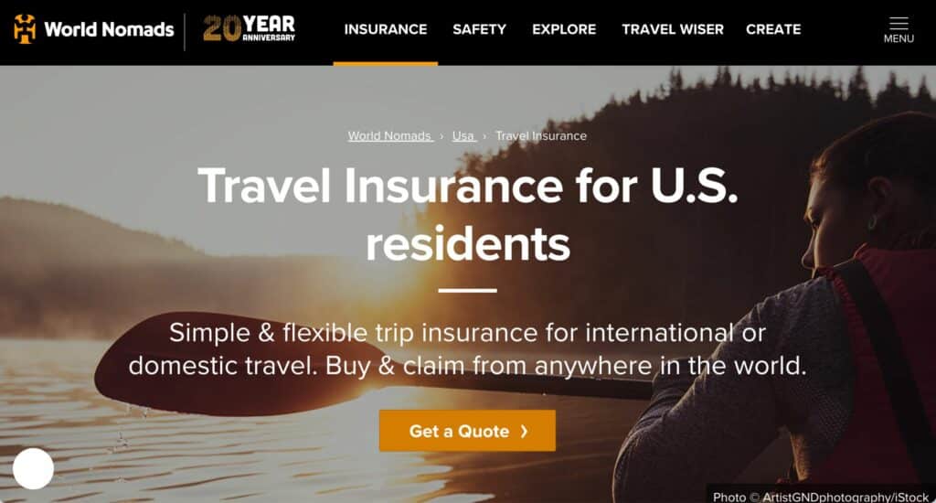 Screenshot of World Nomads website. Keep reading to learn about the best insurance affiliate marketing programs available for bloggers and content marketers.