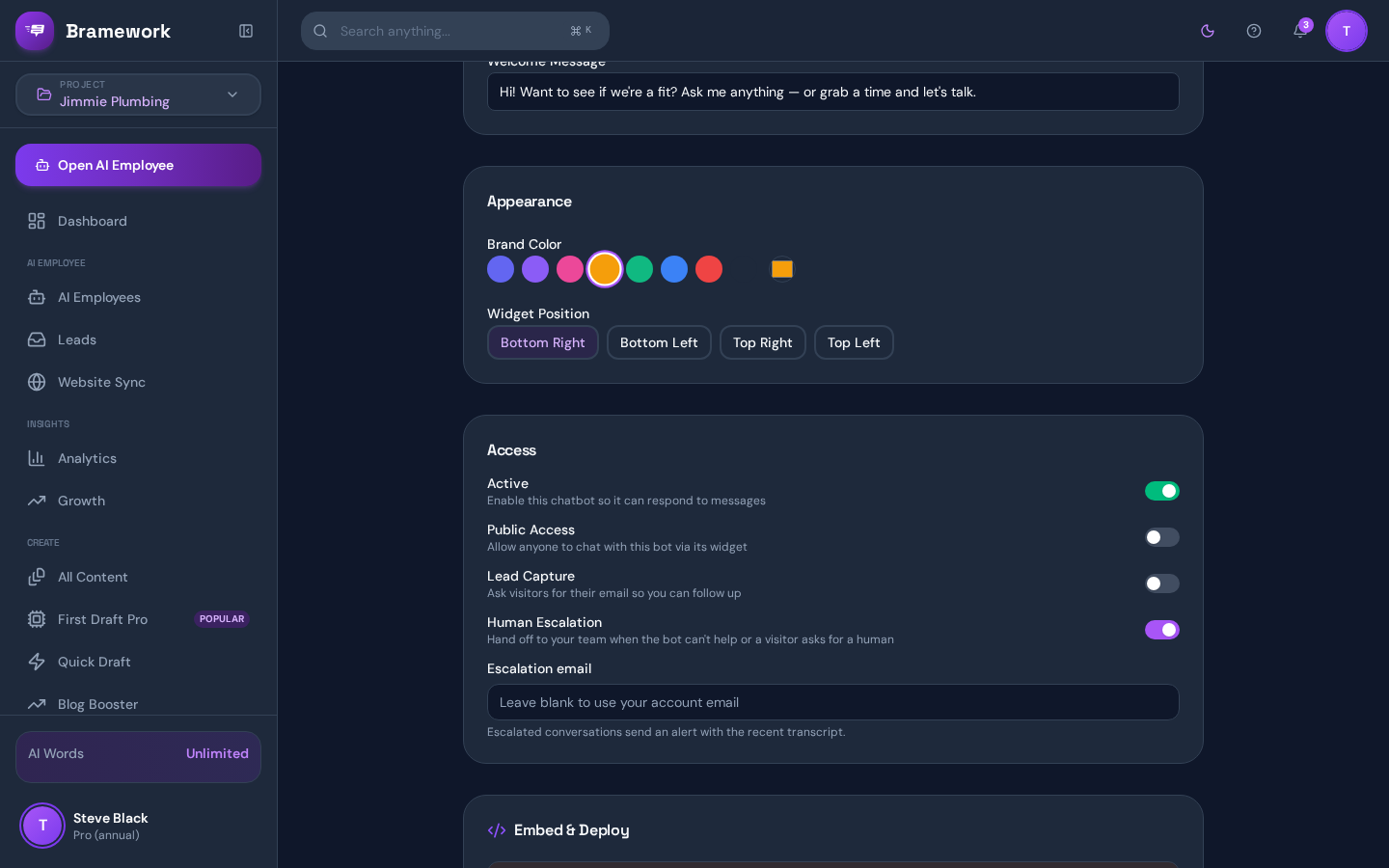 Create the chatbot