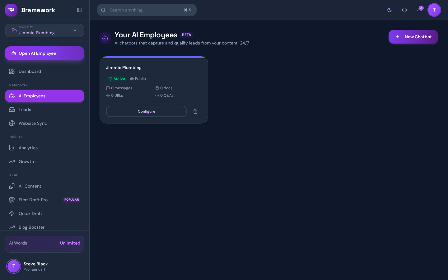 Open the AI Employee page